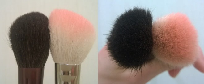 Наносим румяна, тональный крем и рисуем брови...кистями Shiseido