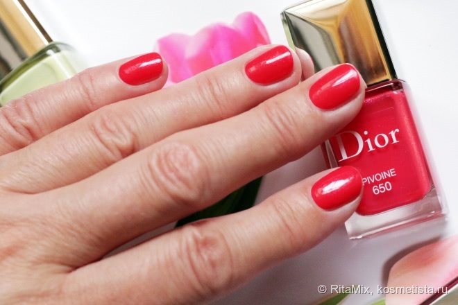 Пион, расцветший для меня в феврале. Dior Vernis Couture Colour Gel Shine And Long Wear Nail Lacquer # 650 Pivoine из весенней коллекции 2016 года Dior Glowing Gardens