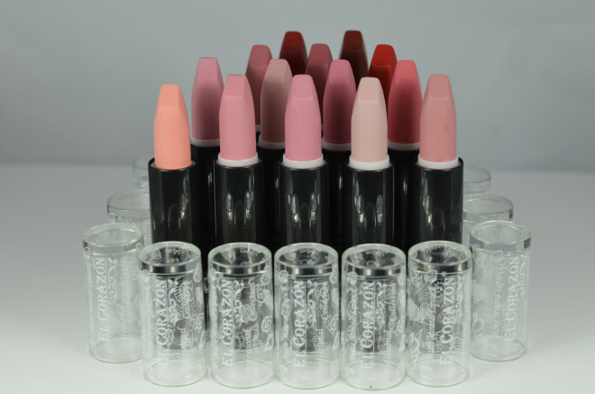 Новинка! EL Corazon EL Corazon Matte Mineral Lipstick # 601-713 Свотчи всех оттенков