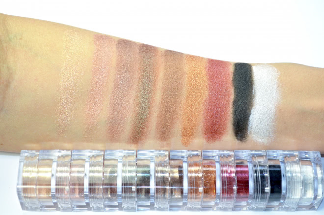 Минеральные тени Bellapierre cosmetics 9 stack Свотчи и макияж
