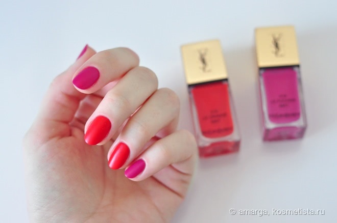 Матовое совершенство - YSL La Laque Couture #219 Le Fuchsia Mat и #213 Le Orange Mat