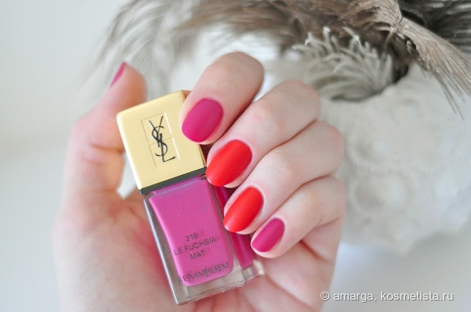 Матовое совершенство - YSL La Laque Couture #219 Le Fuchsia Mat и #213 Le Orange Mat
