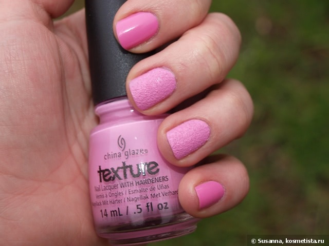 China Glaze, Texture, Nail Lacquer with Hardeners, Unrefined 81280 и Jessica, Custom Nail Colour, Pink Shockwaves 790