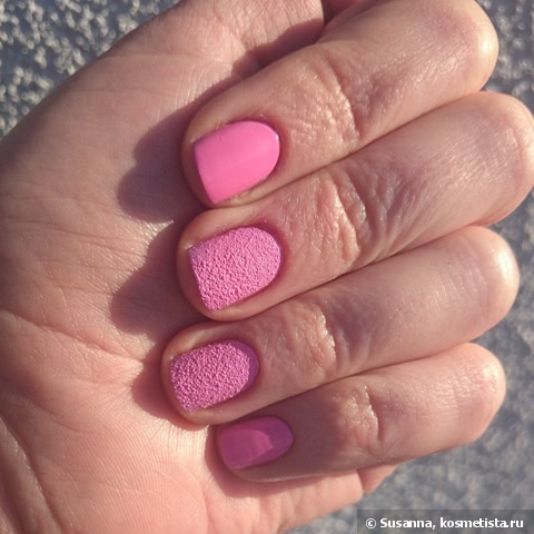 China Glaze, Texture, Nail Lacquer with Hardeners, Unrefined 81280 и Jessica, Custom Nail Colour, Pink Shockwaves 790