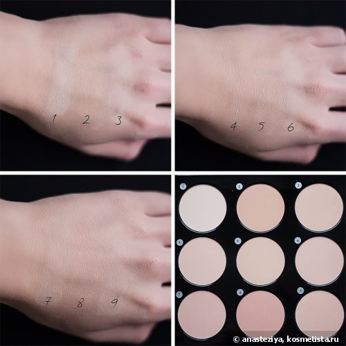 9 оттенков пудры El Corazon professional compact powder #1, #2, #3, #4, #5, #6, #7, #8, #9