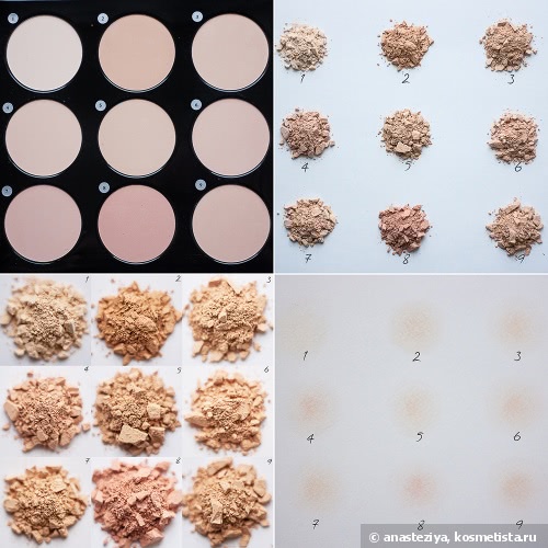 9 оттенков пудры El Corazon professional compact powder #1, #2, #3, #4, #5, #6, #7, #8, #9