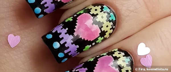 Маникюр ко дню всех влюбленных с MoYou London и тинтами El Corazon Kaleidoscope Aquarelle tints