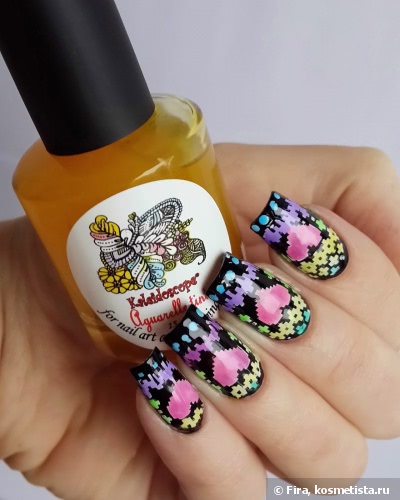 Маникюр ко дню всех влюбленных с MoYou London и тинтами El Corazon Kaleidoscope Aquarelle tints