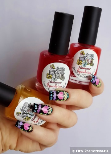 Маникюр ко дню всех влюбленных с MoYou London и тинтами El Corazon Kaleidoscope Aquarelle tints