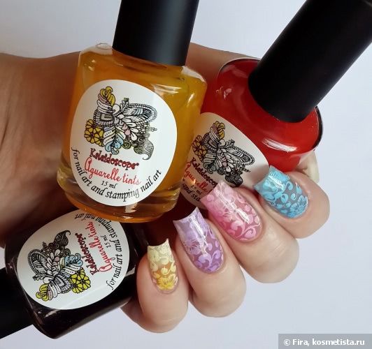 Воздушный дизайн с плиткой Born Pretty Store и краской для стемпинга от Kaleidoscope Special paint for stamping nail art №st-02 white
