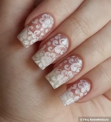 Воздушный дизайн с плиткой Born Pretty Store и краской для стемпинга от Kaleidoscope Special paint for stamping nail art №st-02 white