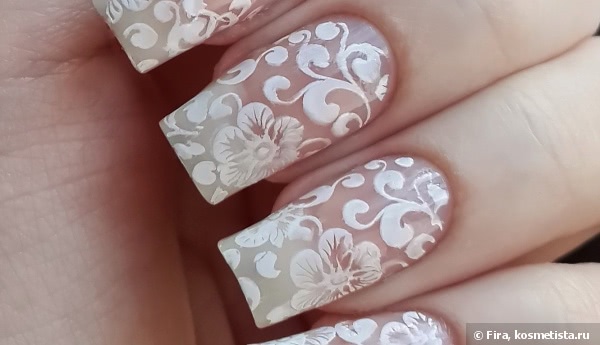 Воздушный дизайн с плиткой Born Pretty Store и краской для стемпинга от Kaleidoscope Special paint for stamping nail art №st-02 white
