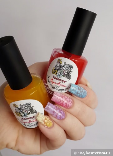 Воздушный дизайн с плиткой Born Pretty Store и краской для стемпинга от Kaleidoscope Special paint for stamping nail art №st-02 white