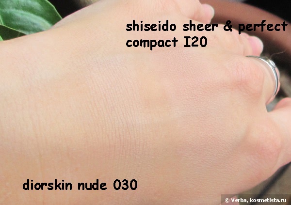 Shiseido Sheer and Perfect Compact Foundation SPF 15: Компактная пудра с полупрозрачной текстурой, тон I20 natural light ivory. Не все то нюд, что сияет