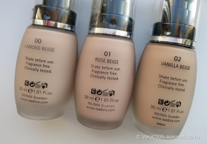 IsaDora High Performance all-day foundation SPF 12 - 00, 01, 02