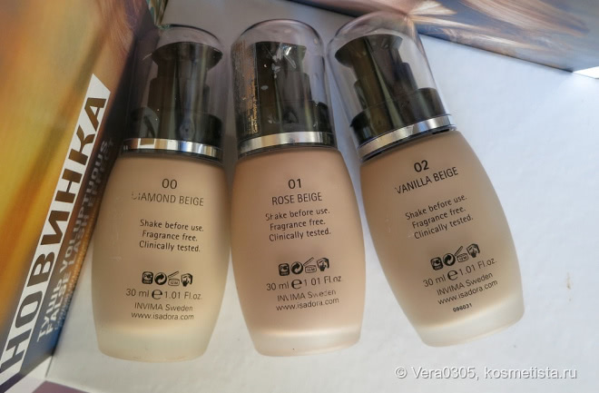 IsaDora High Performance all-day foundation SPF 12 - 00, 01, 02