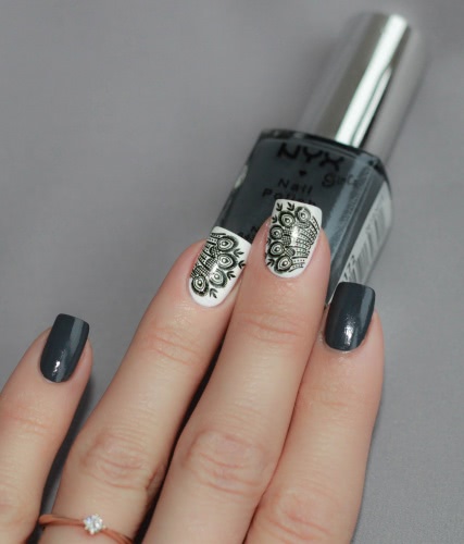 Спокойный новогодний маникюр с NYX и Nail System