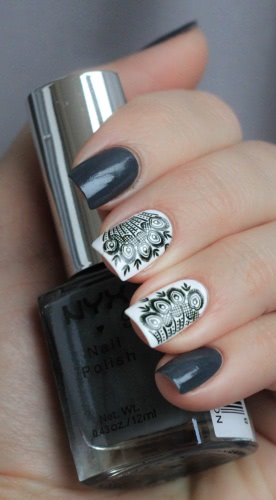 Спокойный новогодний маникюр с NYX и Nail System