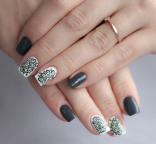 Спокойный новогодний маникюр с NYX и Nail System
