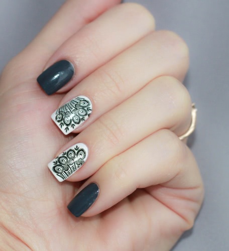 Спокойный новогодний маникюр с NYX и Nail System