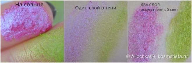 Рассыпчатые пигменты от Mac в оттенках Pink Pearl и Chartreuse Bouquet