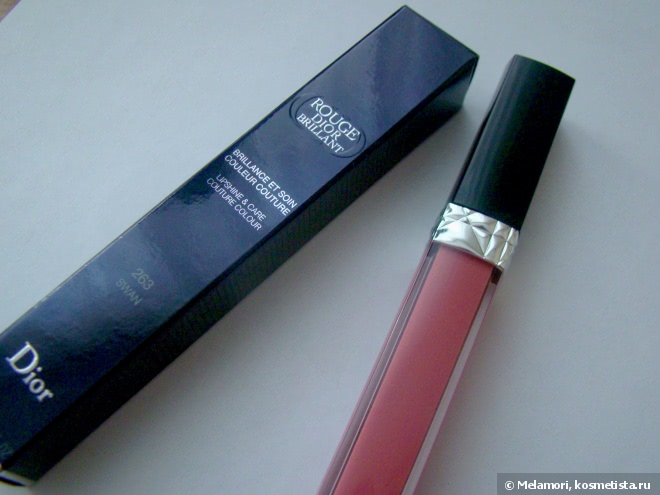 Новинка 2015 - Блеск для губ Dior Rouge Dior Brillant lipshine & care couture color #263 Swan