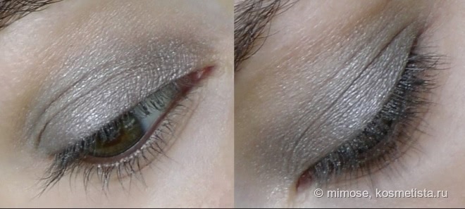 Hema metallic eyeshadow # 01 light grey и Hema moisturizing lipstick #08
