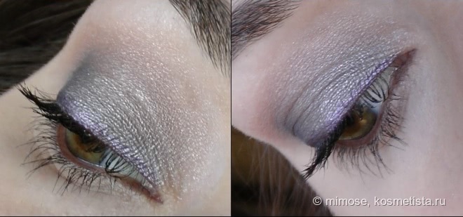 Hema metallic eyeshadow # 01 light grey и Hema moisturizing lipstick #08