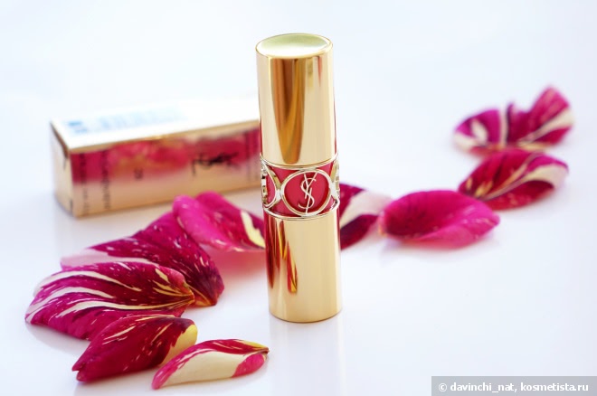 Розовая фуксия Yves Saint Laurent Rouge Volupte Shine Luscious Texture Aqua Shine Effect #28 Rose Intime