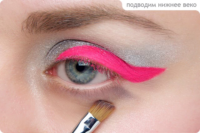Tutorial. Silver & Neon Pink Eyeliner
