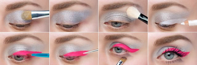 Tutorial. Silver & Neon Pink Eyeliner