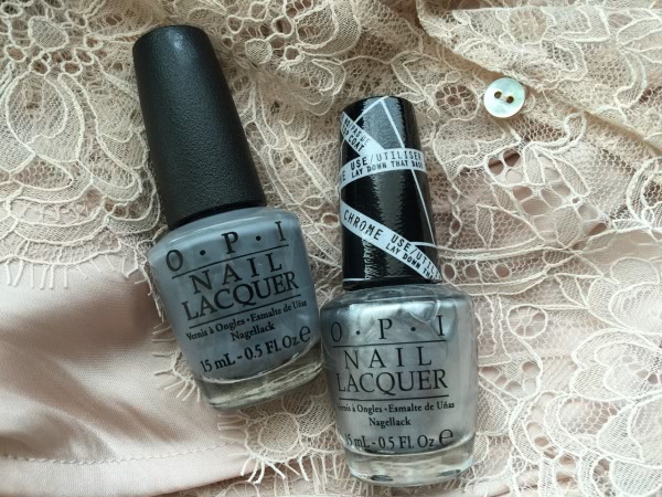 OPI Fifty Shades of Grey лак OPI Nail Lacquer Embrace the Gray NL F79 и Gwen Stefani for OPI лак OPI Nail Lacquer Push and Shove NL G30