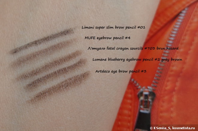 Холодный коричневый без рыжины: Карандаш для бровей Limoni Super Slim Brow Pencil #01