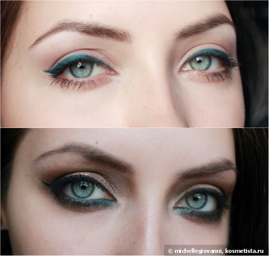 Nyx Slide on pencil в оттенке Tropical Green (sl09) и Nyx Retractable eye liner в оттенке Gypsy Blue (mpe18) - карандаши для глаз