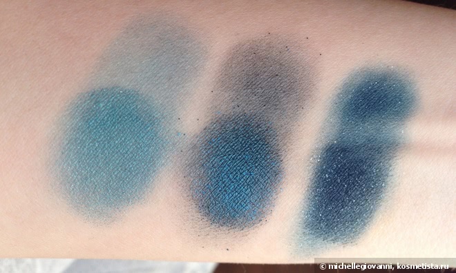 Catrice Absolute Eye Colour Mono 810 Petrolling Stones, Seventeen Silky Shadow Pearl 423 и Limoni Eye-Shadow 26 - трое из ларца