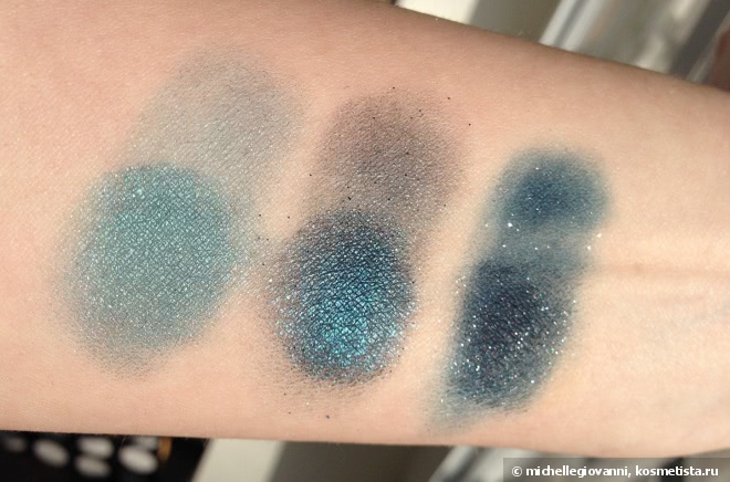 Catrice Absolute Eye Colour Mono 810 Petrolling Stones, Seventeen Silky Shadow Pearl 423 и Limoni Eye-Shadow 26 - трое из ларца