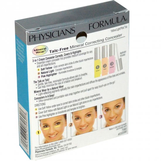 Mineral Wear®Talc-Free Mineral Correcting Concealer Yellow/Light/Pink Trio от Physician's Formula