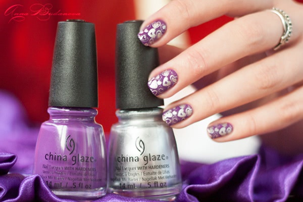 China Glaze Nail Lacquer With Hardeners №81788 X-ta-sea + стемпинг диском BP-50