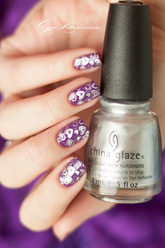 China Glaze Nail Lacquer With Hardeners №81788 X-ta-sea + стемпинг диском BP-50