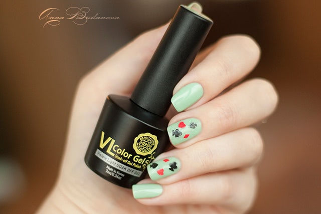 VL Color Gel Soak-off Gel Polish №GN0020 и топ Dance Legend Top Poker