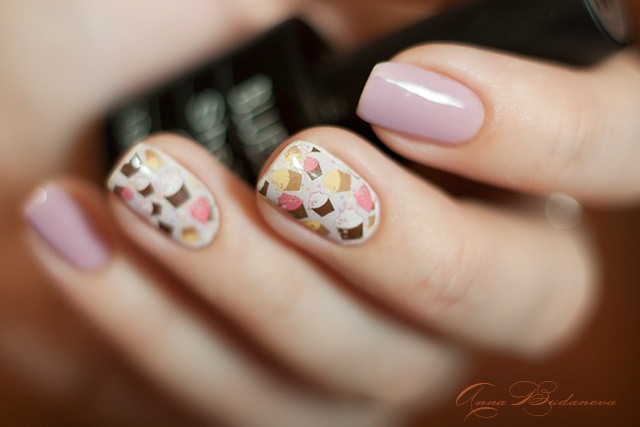 Bluesky Shellac Color №A91, 80501 + слайдер-дизайн O'diva s31 под гель-топ