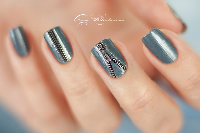 NailLOOK Trends Fashion Week 31352 Denim + наклейки Dashing Diva Accents # Dac004