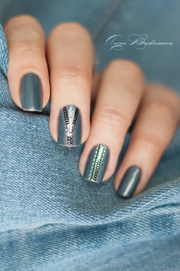 NailLOOK Trends Fashion Week 31352 Denim + наклейки Dashing Diva Accents # Dac004