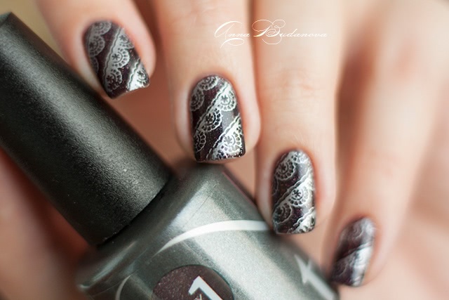 Entity One Color Couture Soak Off Nail Gel Enamel №6356 Power Suit + стемпинг BP-44