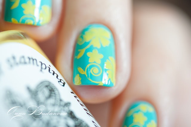El Corazon Active Bio-gel Color gel polish №243/279 Cream + стемпинг краской El Corazon Kaleidoscope st-05 yellow