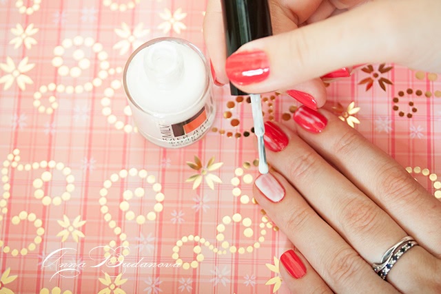 Konad Gel Effect Nail Polish №07 Reddish Pink и переводная фольга GL86