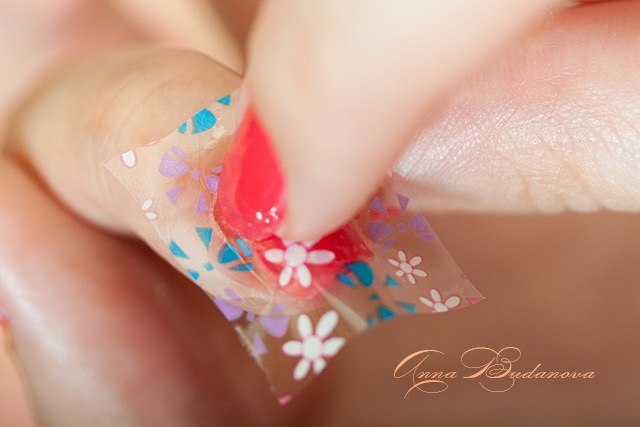 Konad Gel Effect Nail Polish №07 Reddish Pink и переводная фольга GL86