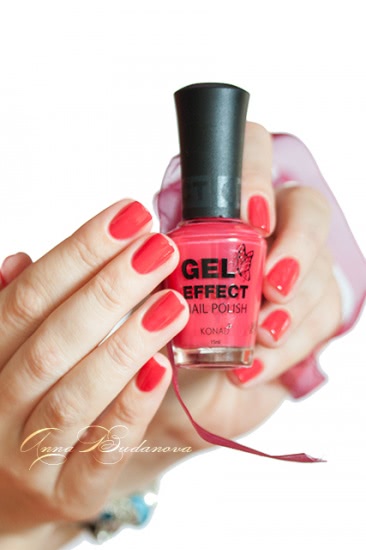 Konad Gel Effect Nail Polish №07 Reddish Pink и переводная фольга GL86