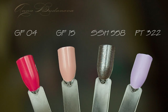 Brigitte Bottier Professional Nails: GF 04, GF 15, SSH 558, PT 322