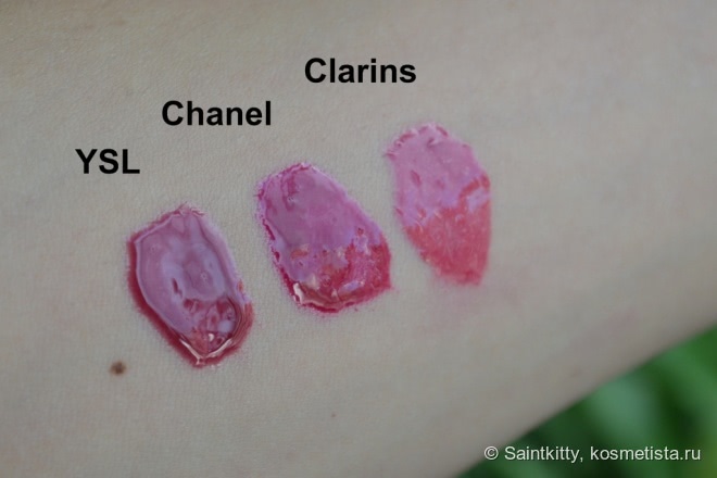 Ягодные блески для губ в моей косметичке: слива Ysl, вишня Chanel и малина Clarins